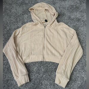 Beige Cropped Zip-Up!